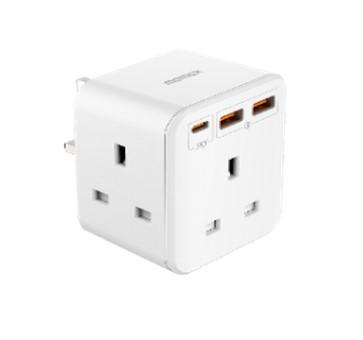 4685.Momax ONEPLUG 3-Outlet Cube Extension Socket With USB